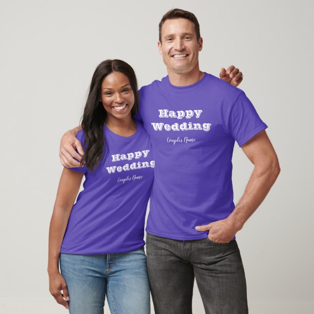 Purple Colour Couples Wedding Marriage Super Beaut T-Shirt (Unisex)