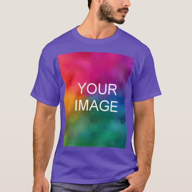 Purple Colour Custom Add Image Logo Personalise T-Shirt (Front)