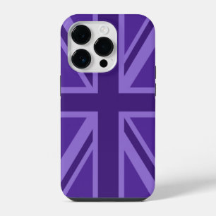 Purple Colour Union Jack British Flag Design iPhone 14 Pro Case