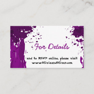 Purple - Coloured Artistic Paint Splatter - Detail Enclosure Card
