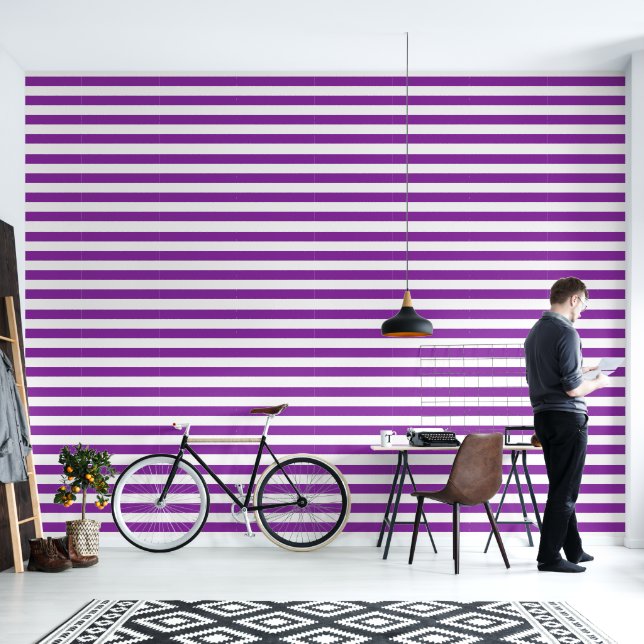 Purple Coloured Stripes Design  Wallpaper (Living Room)
