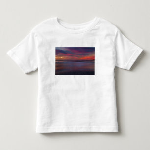 Purple-coloured sunrise on ocean shore toddler T-Shirt