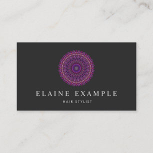 Purple Colourful Floral Mandala Business Card