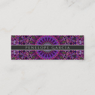 Purple Colourful Floral Mandala Mini Business Card