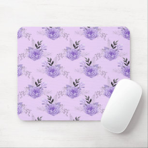Purple Colourful Flower Botanical Floral Pattern Mouse Mat