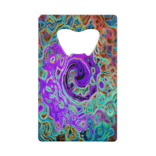Purple Colourful Groovy Abstract Retro Liquid Swir