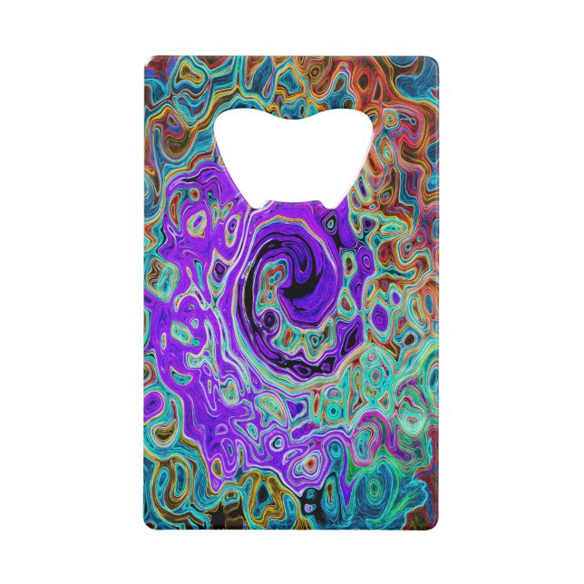 Purple Colourful Groovy Abstract Retro Liquid Swir (Front)