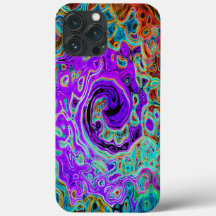 Purple Colourful Groovy Abstract Retro Liquid Swir iPhone 13 Pro Max Case