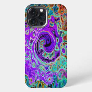 Purple Colourful Groovy Abstract Retro Liquid Swir iPhone 13 Pro Max Case