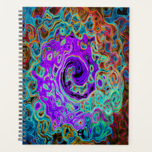Purple Colourful Groovy Abstract Retro Liquid Swir Planner