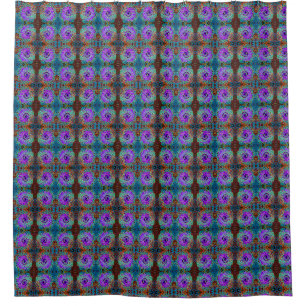 Purple Colourful Groovy Abstract Retro Liquid Swir Shower Curtain