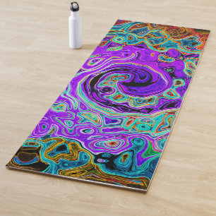 Purple Colourful Groovy Abstract Retro Liquid Swir Yoga Mat