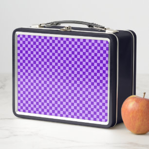 Purple Combination Chequerboard by ShirleyTaylor Metal Lunch Box