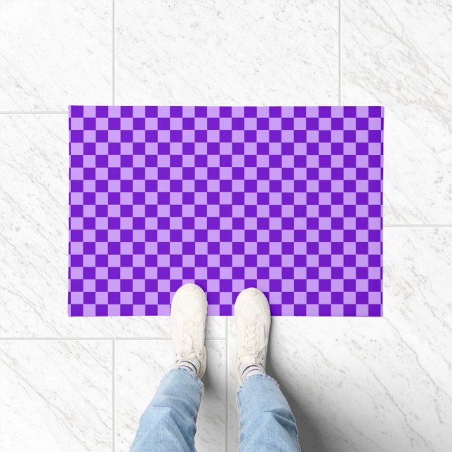 Purple Combination Classic Chequerboard by STaylor Doormat (Indoor)