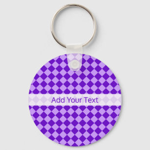 Purple Combination Diamond Pattern by STaylor Key Ring