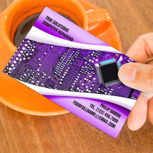 Purple Computer Repair Business Card