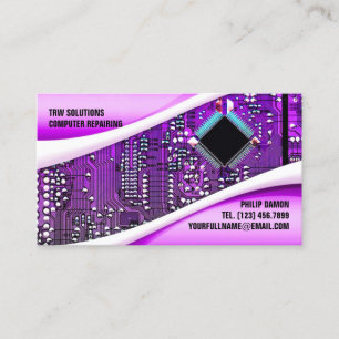 Purple Computer Repair Business Card