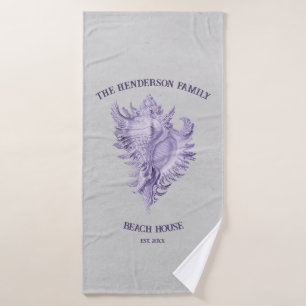 Purple Conch Shell Bath Towel Set