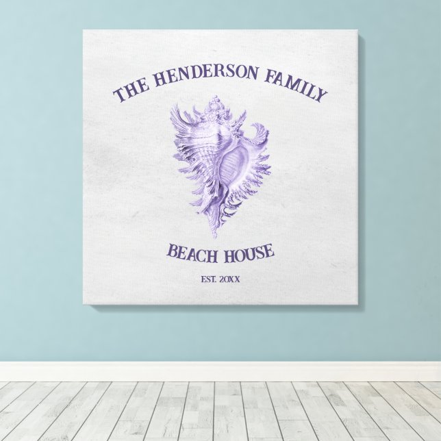 Purple Conch Shell Canvas Print (Insitu(Wood Floor))