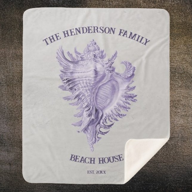 Purple Conch Shell Sherpa Blanket (Purple Conch Shell Personalized Sherpa Blanket)