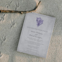 Purple Conch Shell Wedding Invitation