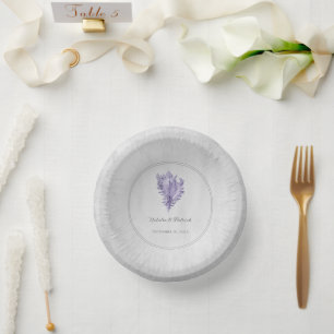 Purple Conch Shell Wedding Paper Bowls Plate
