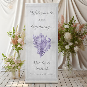 Purple Conch Shell Wedding Retractable Banner