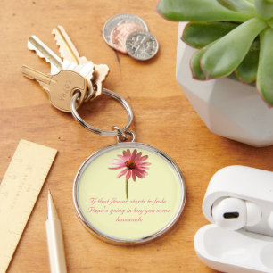 Purple Cone Flower Echinacea purpurea Key Ring