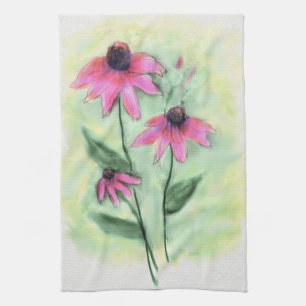 Purple Cone Flower Kitchen Towel