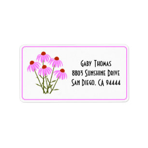 Purple Cone flowers Address Labels