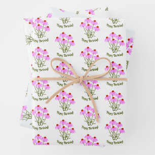 Purple Cone Wrapping Paper Sheets