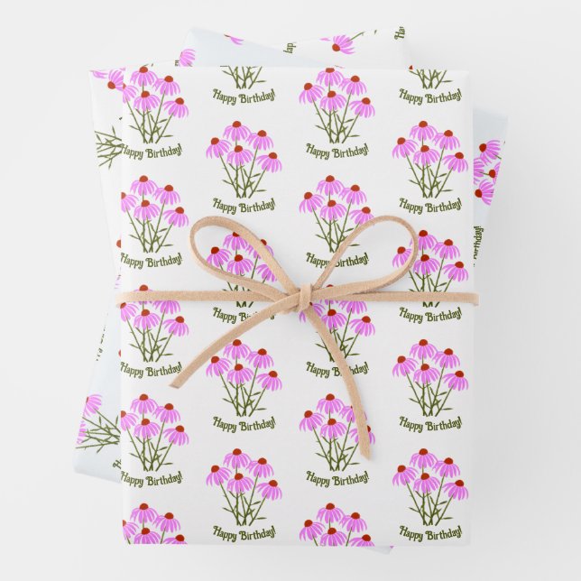 Purple Cone Wrapping Paper Sheets (In situ)