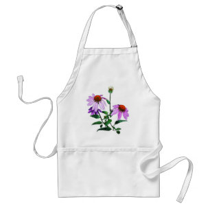 Purple Coneflower On White Standard Apron