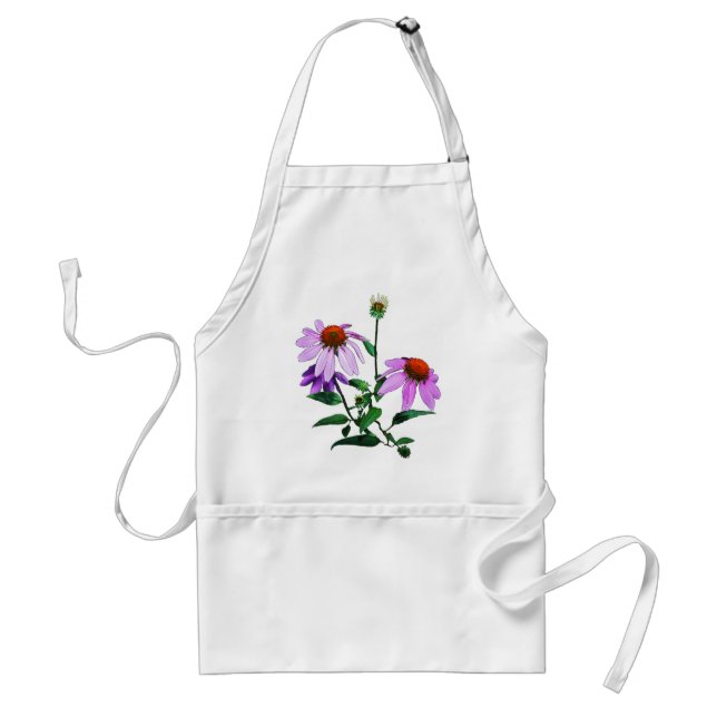 Purple Coneflower On White Standard Apron (Front)