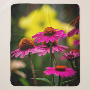 Purple Coneflower Sherpa Blanket