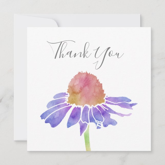 Purple Coneflower Thank You Card (Front)