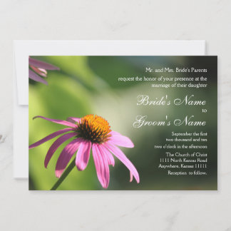 Purple Coneflower Wedding Invitation