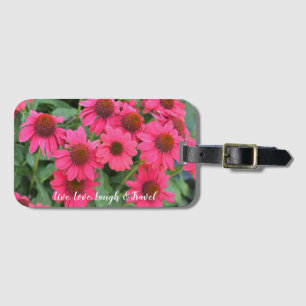 Purple Coneflowers Live, Love, Laugh & Travel Luggage Tag