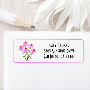 Purple Coneflowers Return Address Labels