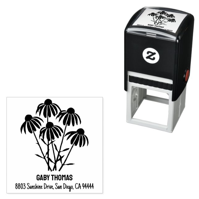 Purple Coneflowers Self Ink Stamp (In Situ)