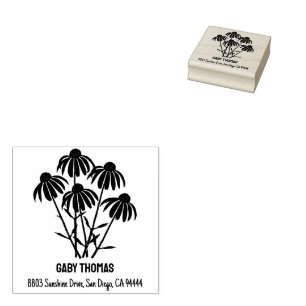 Purple Coneflowers Wood Art Stamp