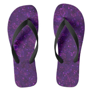 Purple confetti flip flops