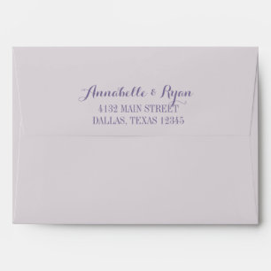 Purple Confetti   Pale Personalised Wedding Envelope