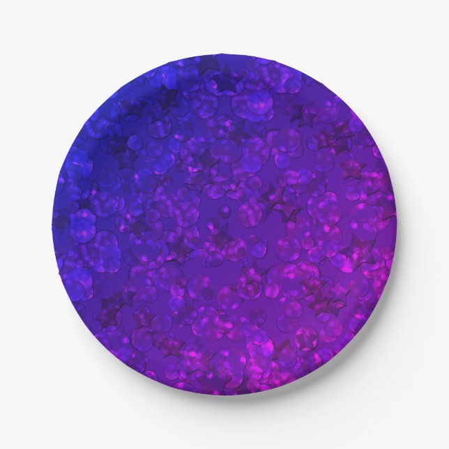 Purple confetti paper plate (Front)