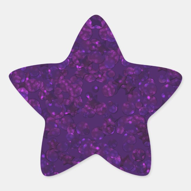 Purple confetti star sticker (Front)
