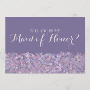 Purple Confetti Will You Be My Maid of Honour Invitation