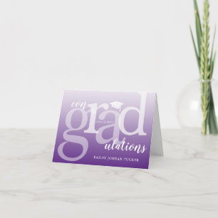 Purple ConGRADulations Graduation Congratulations Card
