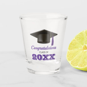 Purple Congratulations College Graduation Shot Glass