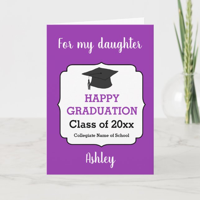 Purple Congratulations Graduation Class of 2025 Card (Front)