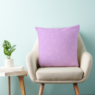 Purple Constellation Stars Celestial Throw Pillow